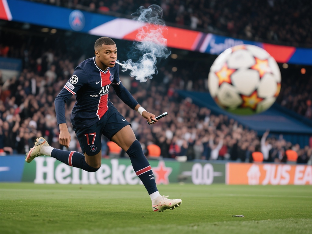 姆巴佩任意球破门,母亲在看台上淡定抽电子烟 无论是足球赛场上的激情,还是电子烟作为现